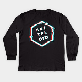 BRIT FLOYD POLYGON GLITCH Kids Long Sleeve T-Shirt